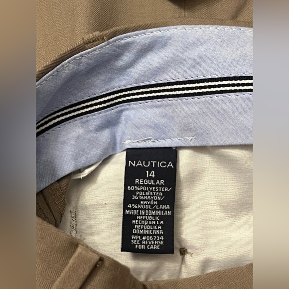 Nautica Khaki Tan Dress Pants Slacks Boys Size 14 - Picture 2 of 4
